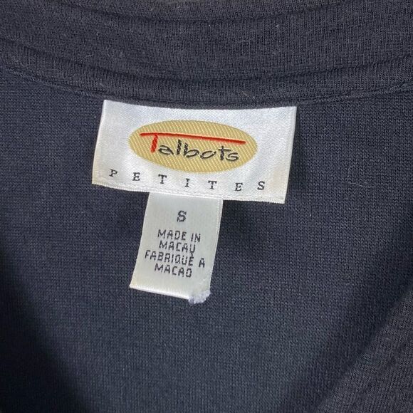 Talbots Petites Black Button Up Cardigan Sweater - Picture 3 of 4